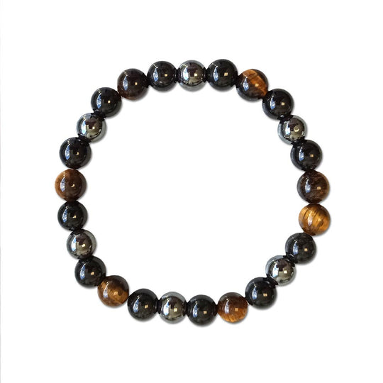 Bracelet lithotherapie homme pierre precieuse hematite